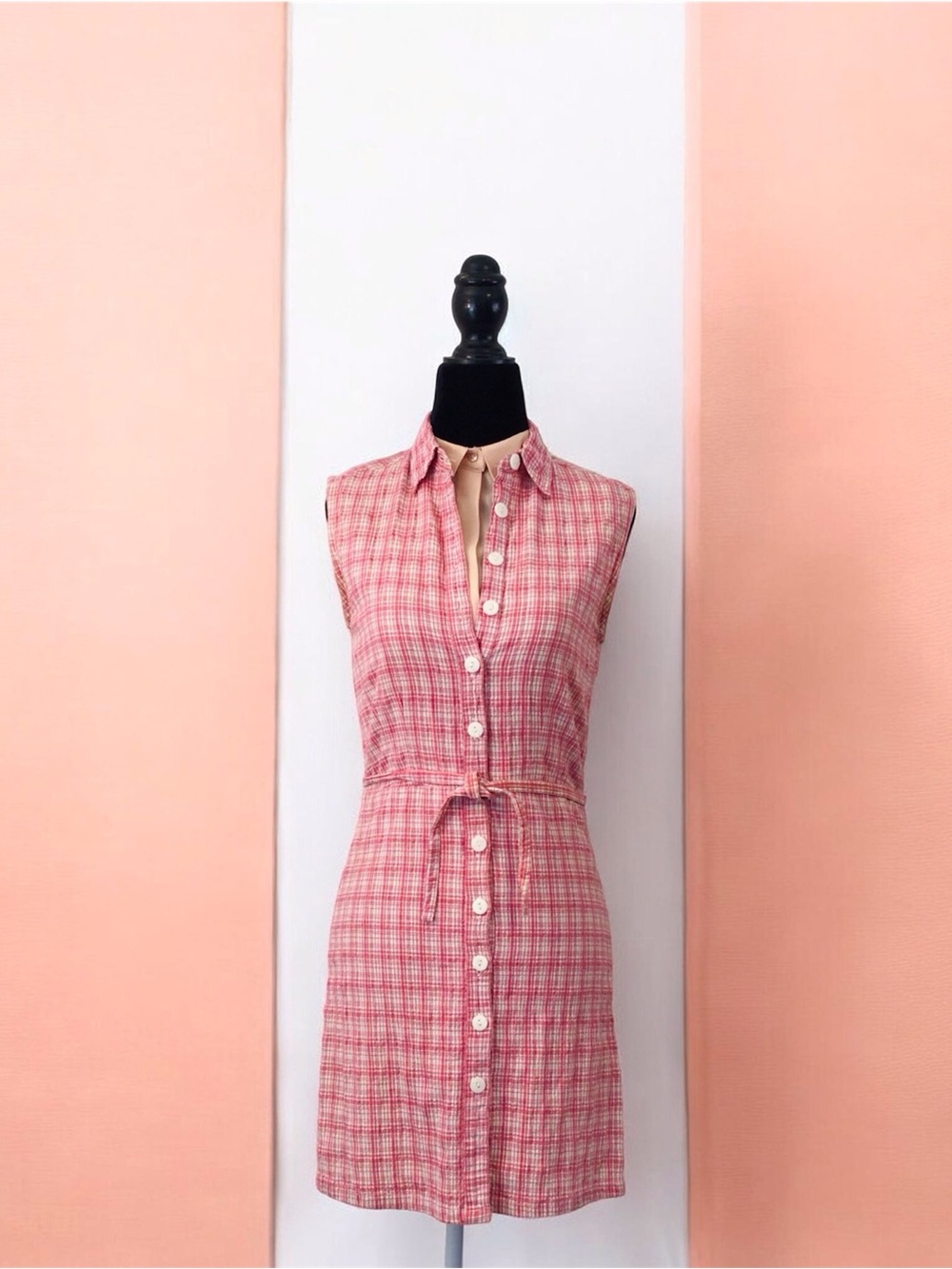 Vintage Esprit Jeans Button Up Gingham Summer Dress